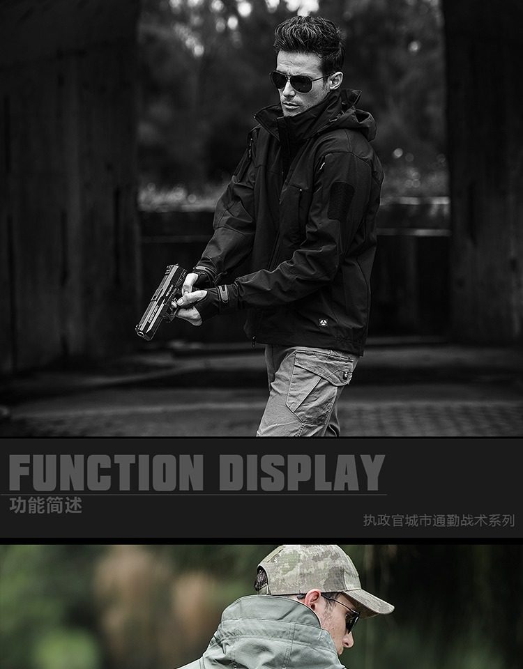 Veste Softshell Tactique Homme - Camouflage Militaire - Imperméable Et Coupe-vent - Polaire Chaude