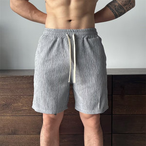 
New summer solid color men's shorts trendy brand fashion cool pinch pants casual fitness trend American sports pants