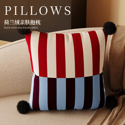 Cushion Sofa Living Room Nordic Light Luxury Minimalist Style Backrest Waist Support Skin-Friendly Pillowcase Office Car Pillow