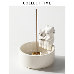 Cute Cartoon Cat Incense Holder, Unique Incense Burner, Incense Tray, Incense Base, Creative Birthday Gift, Desktop Ornament