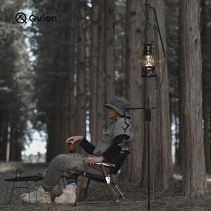 
Hot selling qvien/Qiwei outdoor camping light stand multi-functional iron handmade detachable and portable
