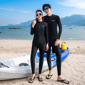 
2022 new plus-size couple surfing swimsuit conservative snorkeling jellyfish long sleeve trousers diving suit swimsuit