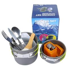 Hot-selling Amazon popular outdoor supplies picnic cooker portable camping pot set 1-2 people camping pot combination