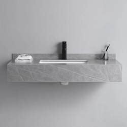 Free shipping hotel style slate integrated countertop bathroom cabinet wash basin single basin wash basin bathroom countertop