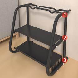 Double-layer dumbbell rack hexagonal commercial fixed dumbbell kettlebell display rack home round gym fitness equipment