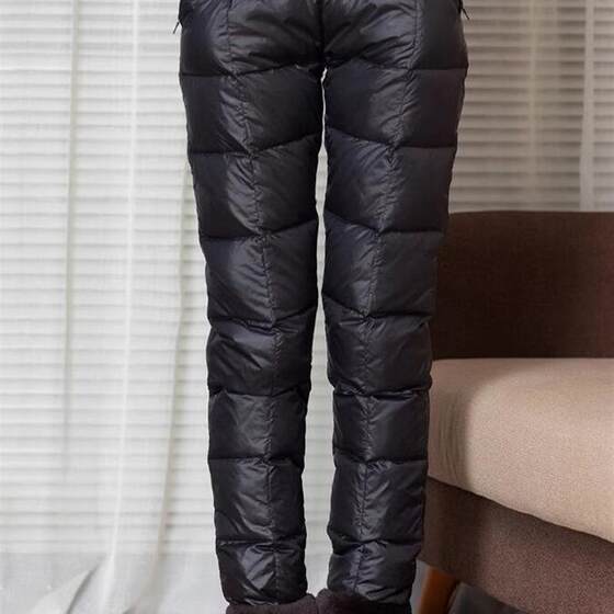 
Down pants women's outer wear high waist thickened 2024 outdoor white duck down slimming double-sided warm large size trendy white goose down