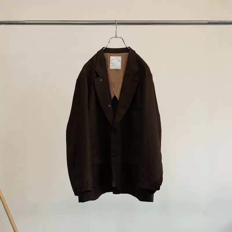 ANCELLM LINEN TAILORED JACKET 25SS亚麻宽松休闲单排扣西装夹克