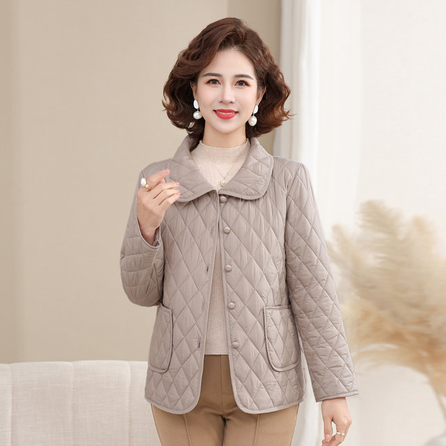 
Middle-aged mothers wear age-reducing western-style cotton-padded clothes 2025 new cotton-padded jackets for middle-aged and elderly women winter light and solid color cotton-padded clothes