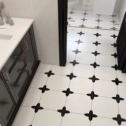 French Retro Black and White Small Tiles 300X300 Kitchen Bathroom Milk Tea Shop Balcony Floor Tiles American-Style Guesthouse