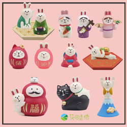 Japanese Zakka Goods: Year of the Rabbit, Cat Daruma, Rabbit Musician, Mount Fuji Cat, Miniature Scene Figurines