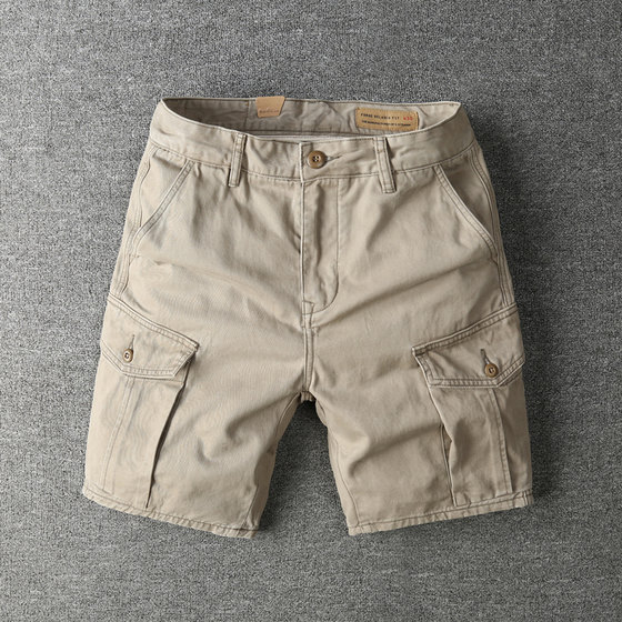 
Men's shorts, summer heavy American shorts, trendy four-point sports pants, casual workwear, military green loose