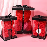 Розовый медведь Qixi День Святого Валентина Рождественский подарок подарить девушке жену брак брак романтический подарок на день рождения вечный цветок