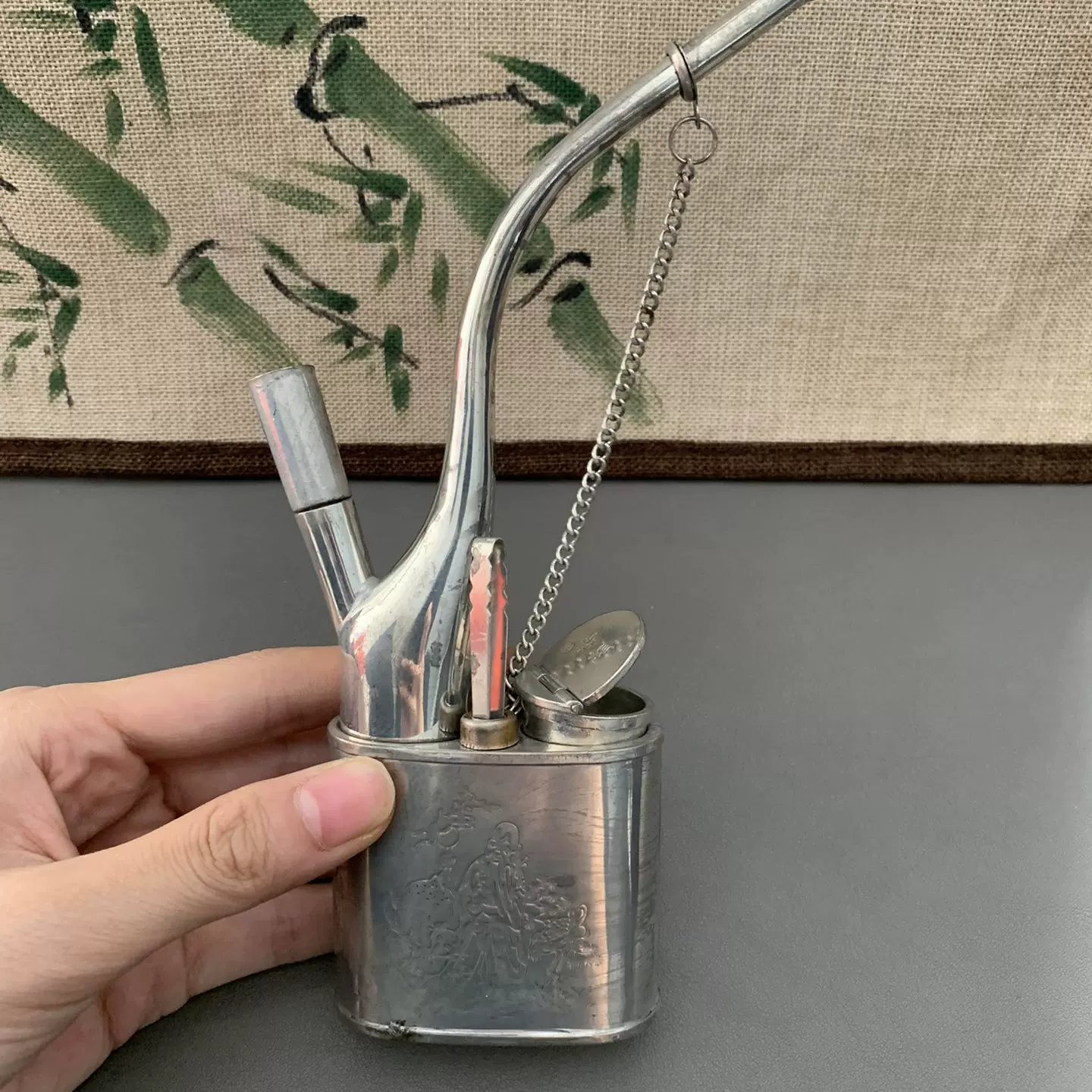 銅烟袋一式 楽天市場】茂作煙管 純銀 A型 真鍮羅宇 3サイズ 純銀 煙管