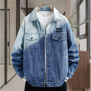 
Spring and Autumn Gradient Denim Jacket Trendy Brand Loose Handsome Youth Jacket Big Children Boy Casual Fashion Gown