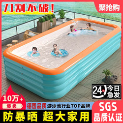 Inflatable Swimming Pool for Home Use, Thickened Swimming Pool for Babies and Infants, Family Folding Bucket, Large Outdoor Water Pool for Children to Play in