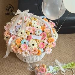 Extra-Large Wicker Basket, Hand-Woven Basket for Flower Arrangement, Heavy-Duty Rattan DIY Imitation Rattan Basket, Floral Art, Flower Shop Materials