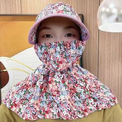 2023 New Cotton Silk Small Floral Sunscreen Hat For Outdoor Sun Protection 