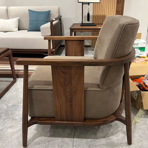 
New Chinese style high-end customized Zen Song style aesthetic ash wood black walnut hotel residential furniture 2026 new style