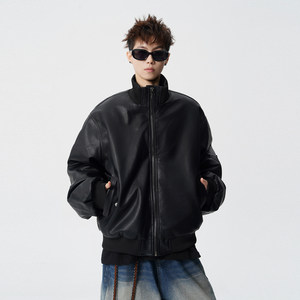 
Wukong is in stock for winter trendy brand PU leather windproof and warm motorcycle cotton clothes for men and women, American retro couple thickened jackets