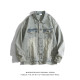 Wukong has a trendy brand retro old washing denim jacket men and women ins street loose couple versatile jacket