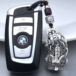 999 Pure Silver Pixiu Keychain Pendant Car Ornament for Men and Women, Silver Pendant, Creative Birthday Gift