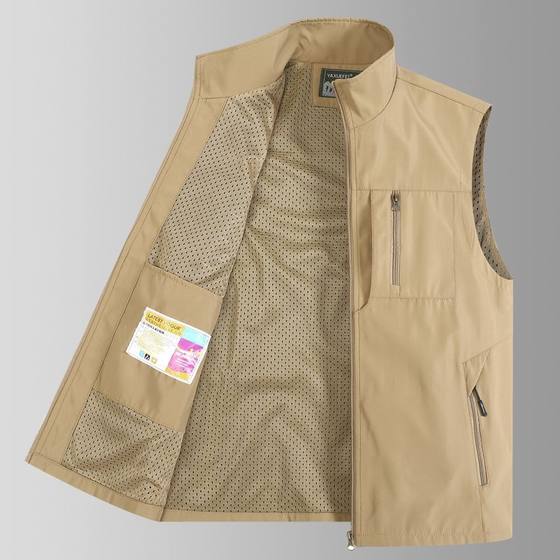 
Outdoor casual vest pocket workwear waistcoat men's large size photography loose fishing jacket stand-up collar quick-drying vest