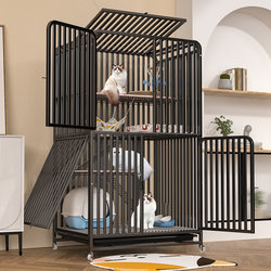 Cat Cage with Extra Large Free Space, Integrated Toilet, Does Not Take up Space, Double-Layer Cat Cage, Indoor Cat Villa for Home Use