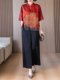 Xi's mother-in-law's wedding banquet Xiangyunsha silk shirt with pants small suit noble mulberry silk mother's suit summer