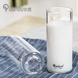 Fully Transparent Glass Cup Set, Water Cup, Milk Cup, Drinking Water Breakfast Cup, Heat-Resistant Glass Cup, Household 6-Pack