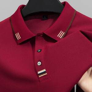 
New spring and autumn men's solid color long-sleeved t-shirt with high-end embroidery 100% high-end polo shirt tops for men