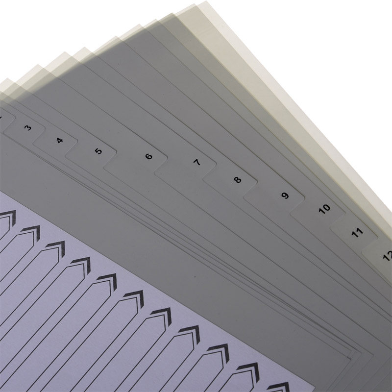 YUANSHENG US-015A 회색 PP 분류 용지 15페이지 고품질 분류 카드 회색 디지털 색인 카드 15페이지 -