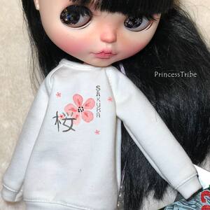 
Sakura pattern T-shirt sweatshirt small cloth/6 points bjd baby clothes long az Lijia blythe clothes 30cm non-real person