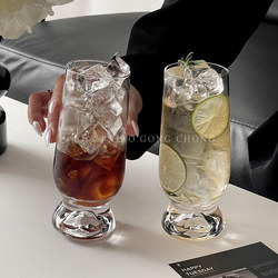 ins Wind Transparent Glass Mountain-View Cup High-End Creative Thick-Base Coffee Cup Juice Cup Beer Cup Cold Drink Cup