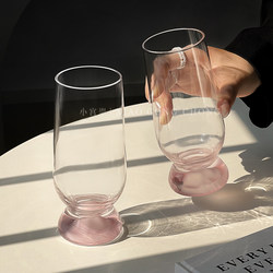 ins Wind Pink Mountains Thick-Base Mountain-View Cup High-Value Creative Glass Cup Coffee Cup Beer Cup Juice Cup