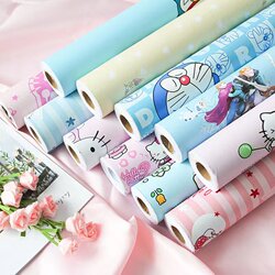 Cartoon Self-Adhesive Wallpaper Pvc Waterproof and Moisture-Proof Kidsren's Bedroom Dormitory Wall Renovation Desktop Decoration Handmade Stickers