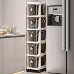 18/25cm Kitchen Gap Storage Rack Drawer Light Luxury Household Multi-Layer Spice Cabinet Narrow Gap Storage Cabinet