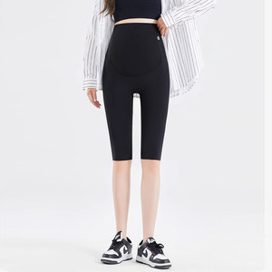 Pregnant women's leggings in summer, thin out -wearing shark pants, yoga pants, anti -light elastic safety pants shorts
