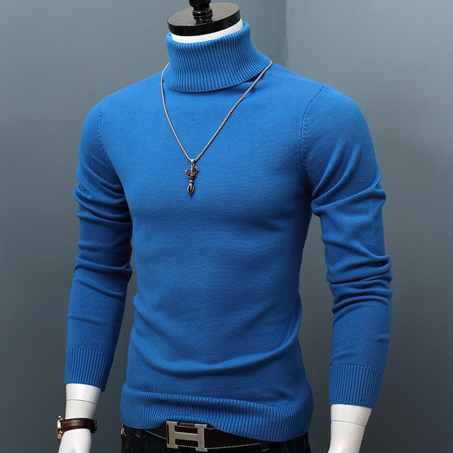 Autumn and winter new men's turtleneck cashmere sweater pullover slim ...