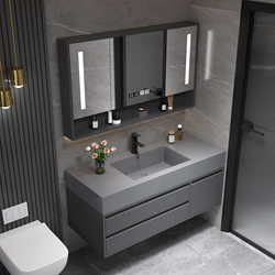 New Bathroom Cabinet Set for Home Use, Integrated Basin, Rock Slab Washbasin, Sink Cabinet, Bathroom Vanity