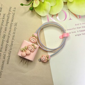 
Transparent charger case suitable for Apple 16 15promax/14/13/12 data cable protective cover with rope to prevent breakage