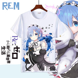 Rem T-Shirt Re:Zero - Starting Life in Another World Merchandise Short-Sleeve Ram Anime Clothing for Men and Women