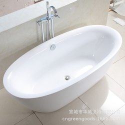 European Style 1.7* 0.8m Acrylic Seamless Integrated Bathtub for Hotel and Guesthouse Projects Freestanding Tub
