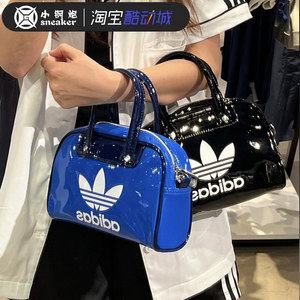 
Adidas Clover Bowling Bag Mini Gloss Patent Leather One-Shoulder Side-Strip Handbag IX7499 IX7498