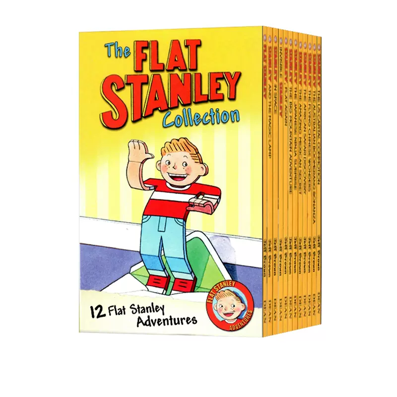 英文原版The Flat Stanley Collection 纸片人斯坦利12册盒装收藏