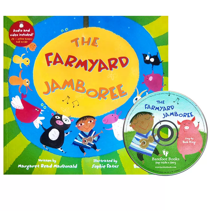 英文原版绘本The Farmyard Jamboree 附CD 数数歌经典英文儿歌图画故事