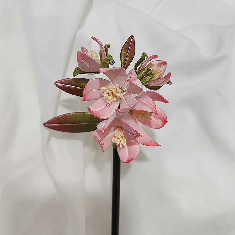 寄雨 原创缠花发簪非遗手作海棠花桃花发饰汉服配饰-淘宝网