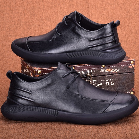 Zapatos De Cuero Auténtico Hecho A Mano Para Hombre – Tipo Zapatillas Casuales Transpirables
