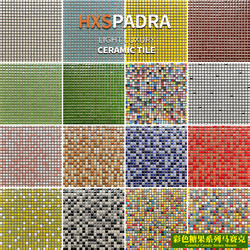 Hxspadra Candy Colorful Crystal Mosaic Background Wall Bathroom Kindergarten Park Bathroom Wall Tiles