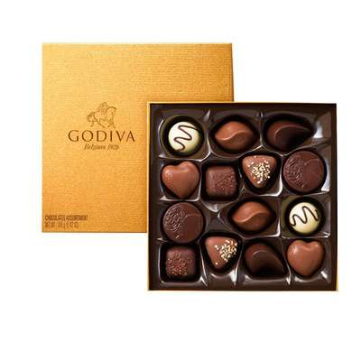 比利时进口歌帝梵 godiva巧克力 手工夹心黑巧礼盒装情人节送女友
