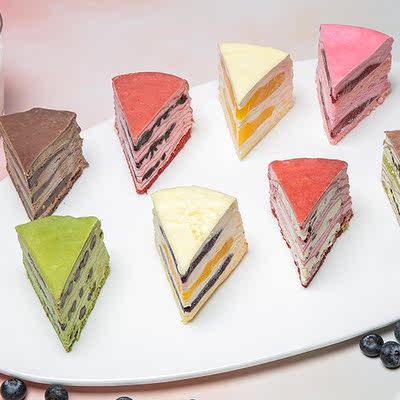 PH 网红八拼彩虹千层蛋糕提拉米苏芒果抹茶盒子蛋糕点心甜品